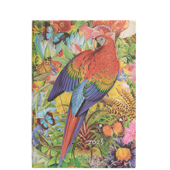 2025 DIARY TROPICAL GARDEN MIDI VERSO WEEK-WITH-NOTES