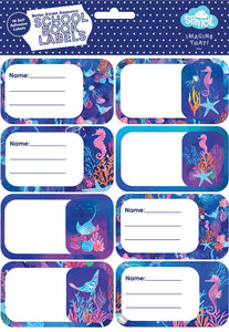 CORAL GARDEN SCHOOL BOOK LABELS PACK 16