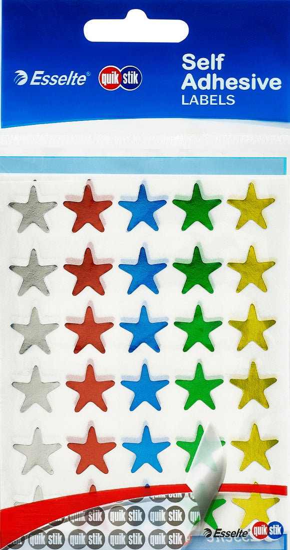 SELF-ADHESIVE STARS ASSORTED COLOURS PACK 150