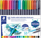 DESIGN JOURNEY DOUBLE-ENDED WATERCOLOUR BRUSH PENS SET OF 18