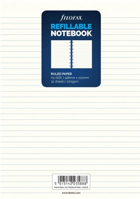 FILOFAX A5 RULED PAGES FOR REFILLABLE NOTEBOOKS 32 SHEETS