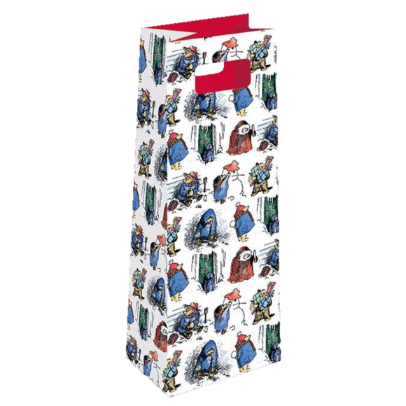 CHRISTMAS GIFT BAG BOTTLE FESTIVE PADDINGTON