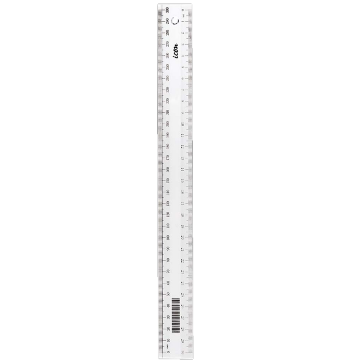 ICON CLEAR 30CM NARROW RULER – Athena Books NZ