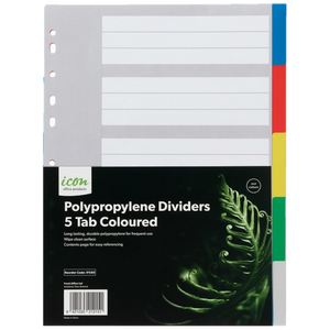 ICON 5-TAB POLYPROP DIVIDERS