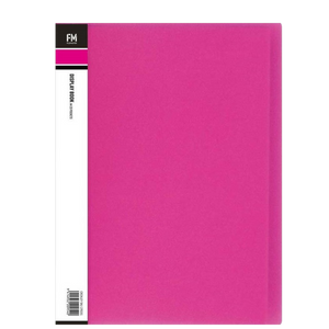 FM VIVID SHOCKING PINK A4 20 POCKET DISPLAY BOOK