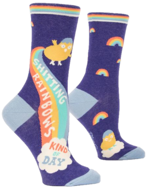 SH*TTING RAINBOWS WOMENS CREW SOCKS