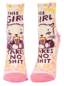 THIS GIRL TAKES NO SH*T WOMENS ANKLE SOCKS