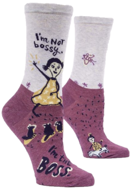 I'M NOT BOSSY WOMENS CREW SOCKS