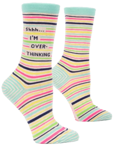 SHHH I'M OVERTHINKING WOMENS CREW SOCKS