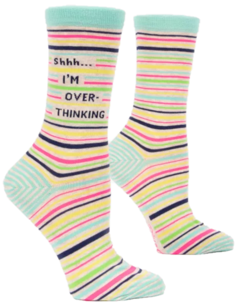 SHHH I'M OVERTHINKING WOMENS CREW SOCKS