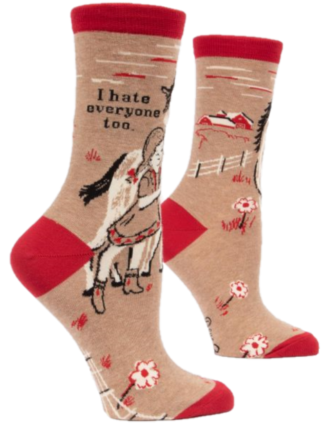 I HATE EVERYONE TOO WOMENS CREW SOCKS