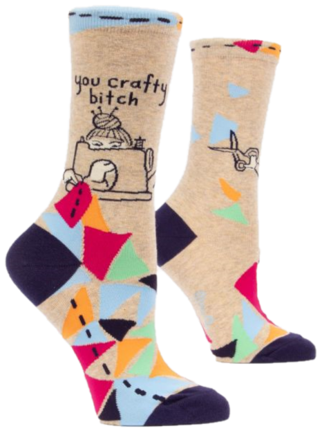 YOU CRAFTY BITCH WOMENS CREW SOCKS