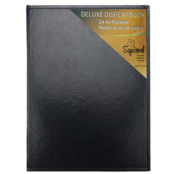 DELUXE LEATHERETTE 24 POCKET DISPLAY BOOK