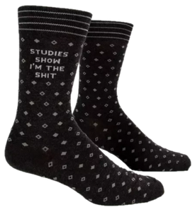 STUDIES SHOW I'M THE SHIT MENS CREW SOCKS