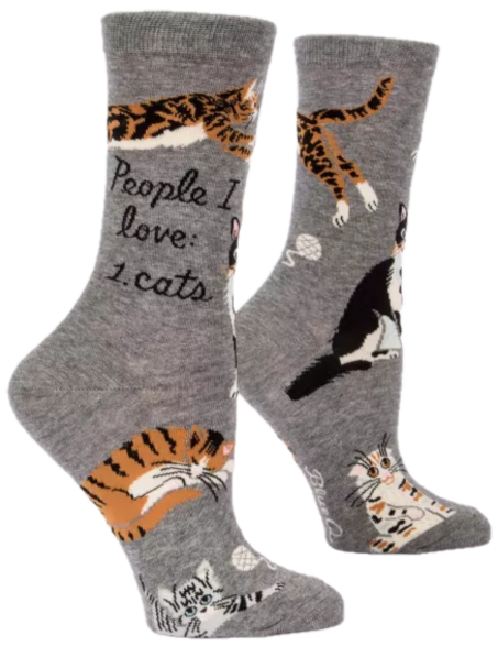 PEOPLE I LOVE: CATS WOMENS CREW SOCKS