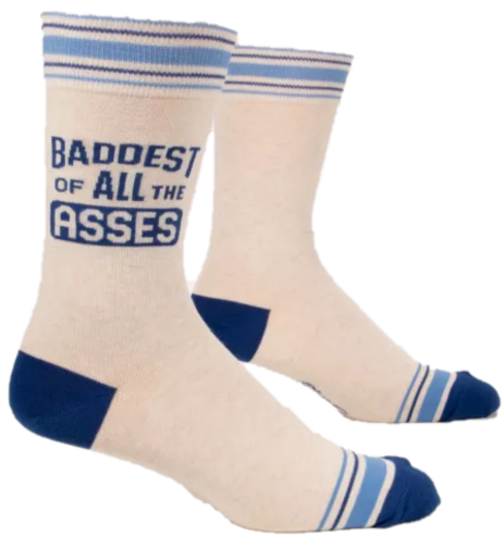 BADDEST OF ALL THE ASSES MENS CREW SOCKS