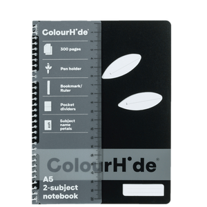 COLOURHIDE 2-SUBJECT NOTEBOOK - BLACK