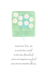 SYMPATHY CARD FLOWERS ON GREEN