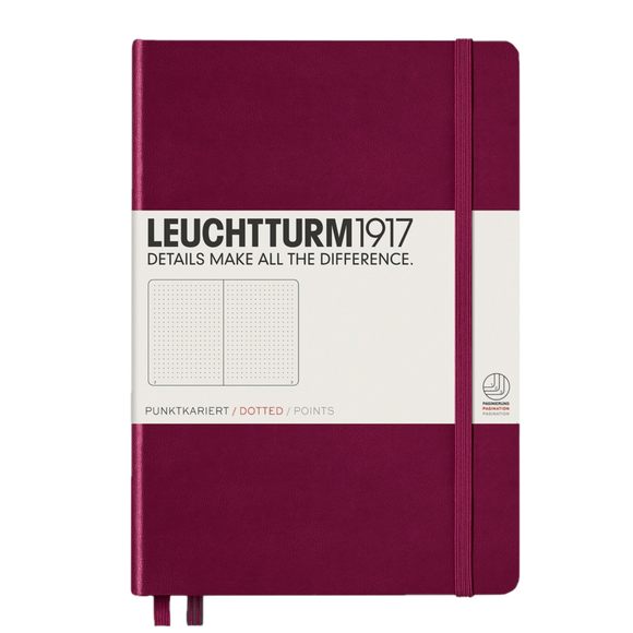 LEUCHTTURM 1917 PORT RED MEDIUM DOTTED JOURNAL