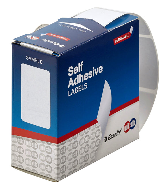 WHITE RECTANGLE LABELS 24X40MM BOX 375