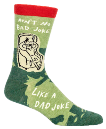 AIN'T NO BAD JOKE LIKE A DAD JOKE MENS CREW SOCKS