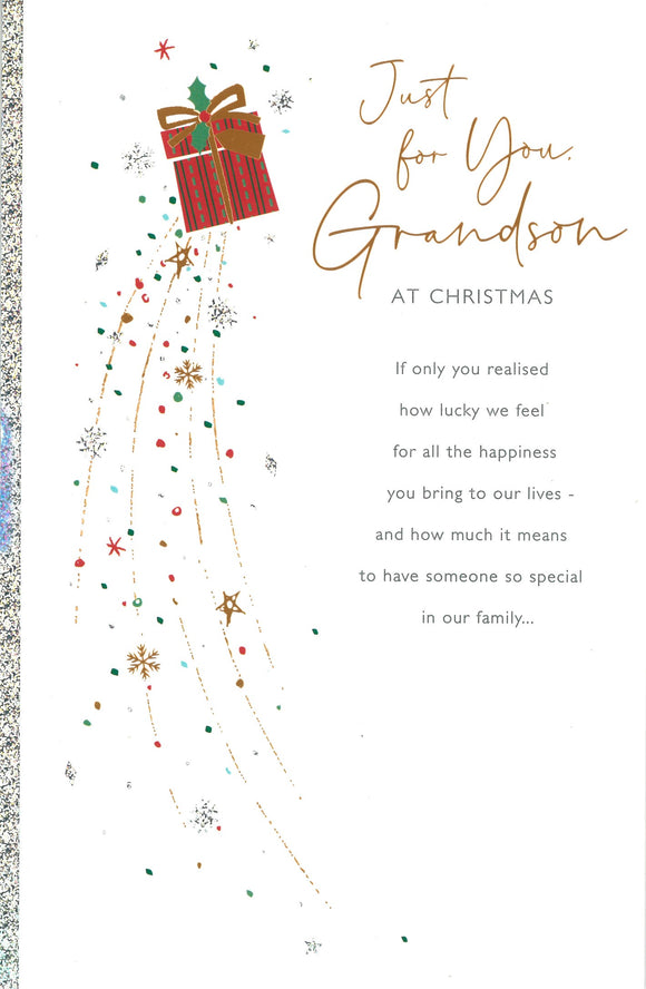 CHRISTMAS CARD GRANDSON PRESENT AND POEM