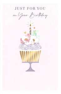 BIRTHDAY CARD CUPCAKE JUST FOR YOU