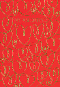 VALENTINES CARD SWIRLY HEARTS