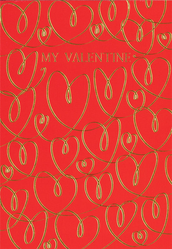 VALENTINES CARD SWIRLY HEARTS