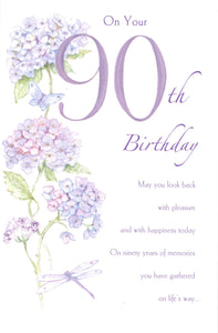 BIRTHDAY CARD 90TH MAY YOU LOOK BACK WITH PLEASURE