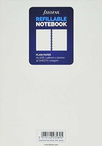 FILOFAX A5 WHITE UNRULED PAGES FOR REFILLABLE NOTEBOOKS 32 SHEET