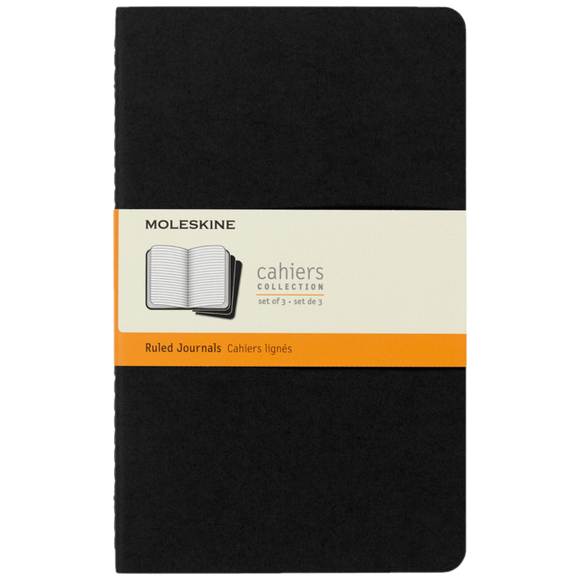 MOLESKINE LARGE RULED CAHIER JOURNALS SET OF 3