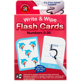 WRITE & WIPE NUMBERS 0-30 FLASHCARDS WITH MARKER