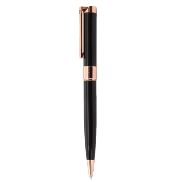 PIERRE CARDIN NOBLESSE BALLPOINT SHINY BLACK WITH ROSE GOLD TRIM