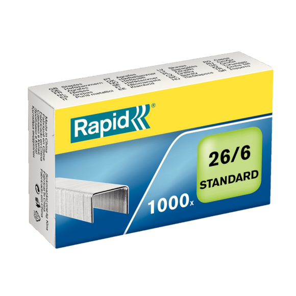 RAPID 26/6 STAPLES PACK 1000